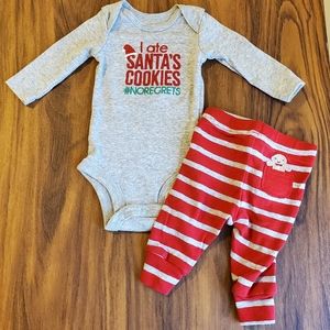 Carter's Baby Christmas onesie and pants NB